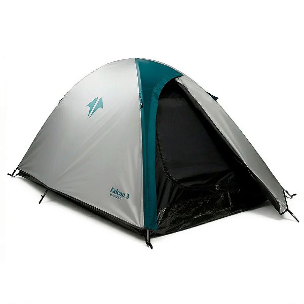 Barraca Para Camping 2000mm Falcon Black 3 Pessoas Cinza - Nautika
