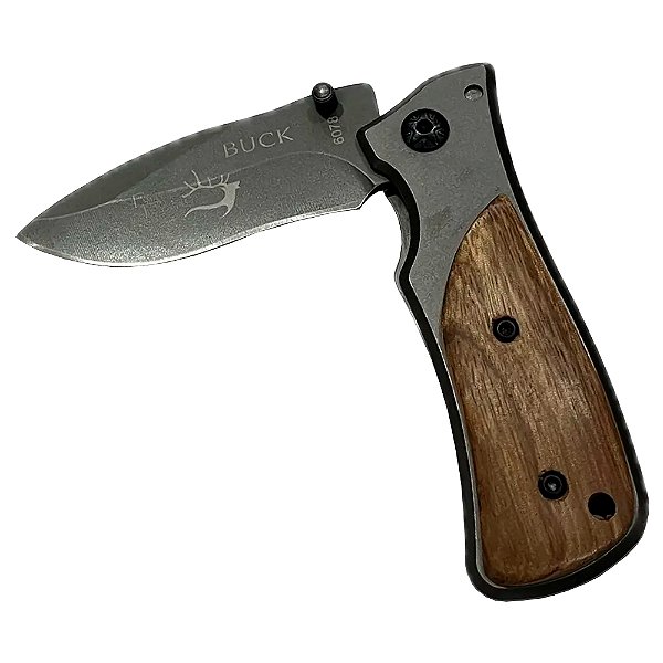 Canivete Buck 6078 15cm Cabo Madeira Com Clip - Master