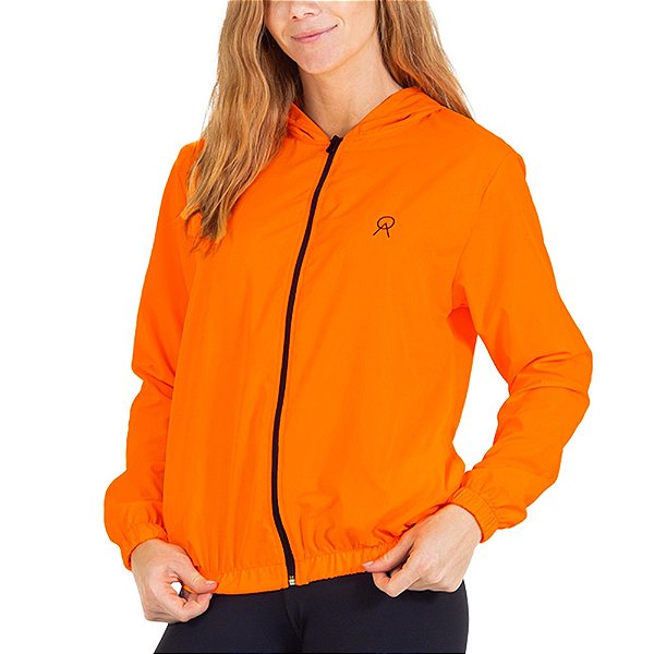 Corta Vento Feminino Relentente a Agua Laranja Neon - Oro Adventure