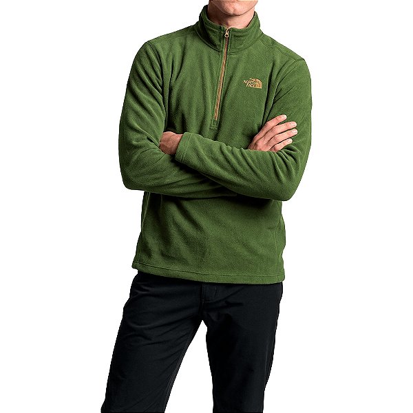 Fleece Masculino Glacier 1/4 Zip Woodland Green - The Nort face