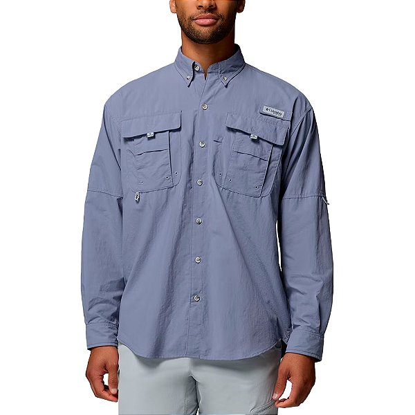 Camisa M/L Masculina Bahama II Azul New Moon - Columbia