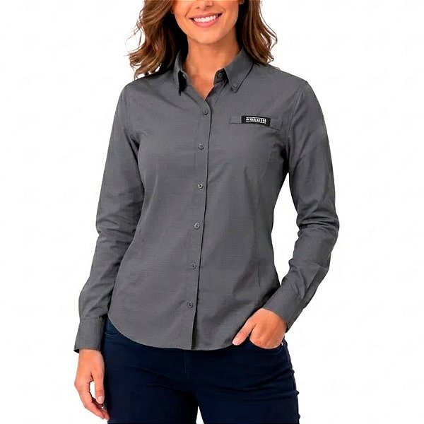 Camisa Feminina Classic Plus Chumbo - Mar Negro
