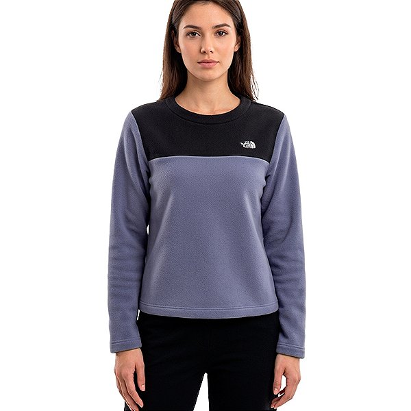 Fleece Feminino Glacier Crew Preto / Roxo - The North Face