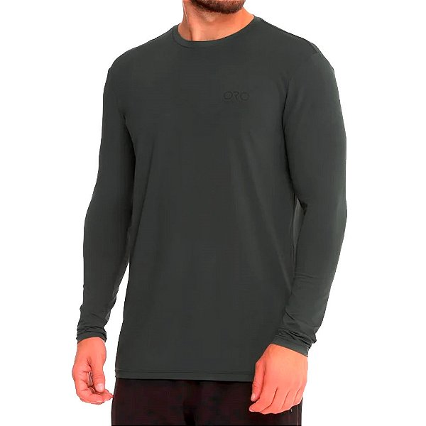 Camiseta Sport Dry Manga Longa UV50+ Grafite - Oro Adventure