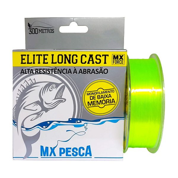 Linha Monofilamento Elite Long Cast 300Mts Amarela - Mx Pesca