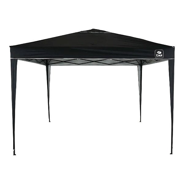 Gazebo Dobrável Automático Pop-Up 3m x 3m em Poliéster Preto- Bel
