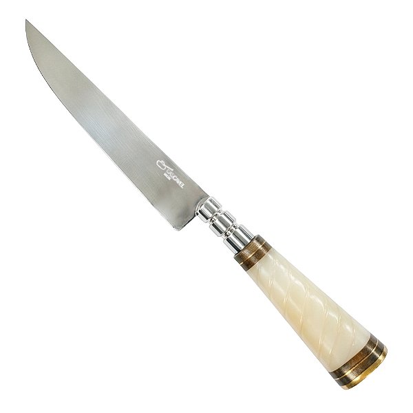 Faca Aço Inox 5'' Cabo Sintético Osso Detalhado - Facas Cascavel
