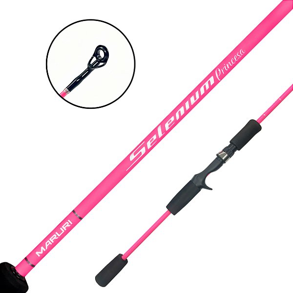 Vara Para Carretilha Selenium Inteiriça Rosa 10-20lbs 1.68m - Maruri