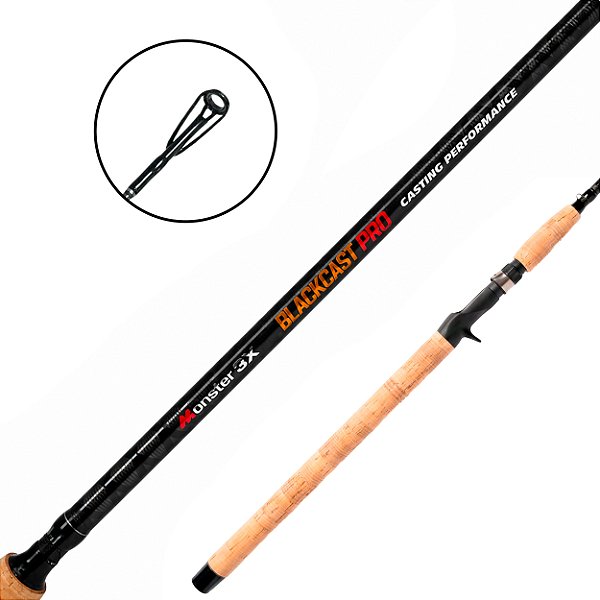Vara De Carretilha Inteiriça Black Cast Pro 2.10m 20-40lbs - Monster 3x