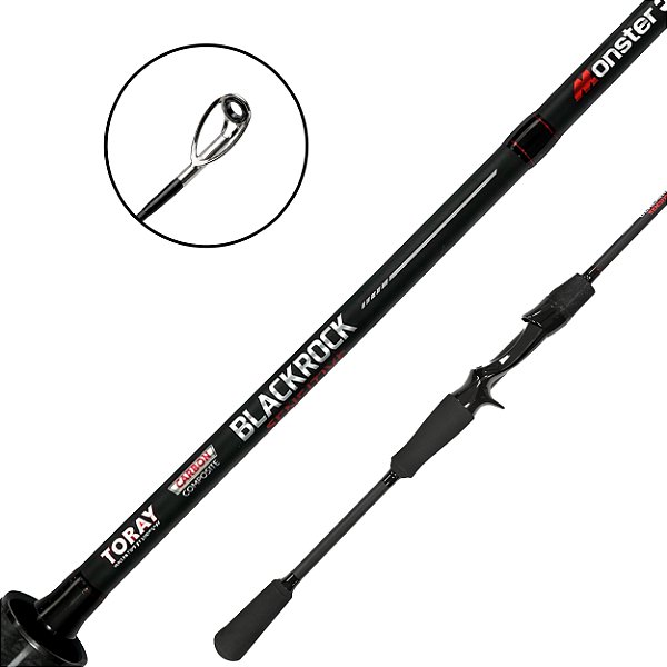 Vara De Carretilha Inteiriça Black Rock Sensitive 1.90m 4-10lbs - Monster 3x