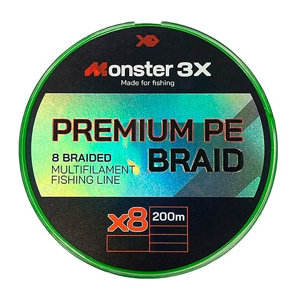 Linha Multifilamento MX3 Premium 8x 200mts Verde - Monster 3x
