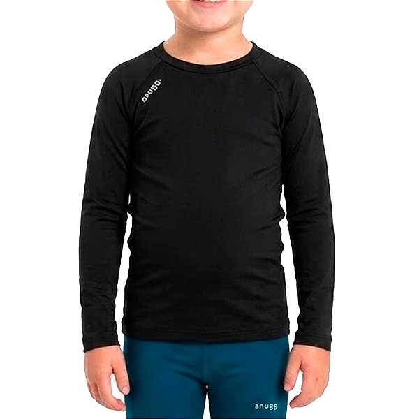 Camiseta Infantil Térmica Flanelada Preto - Snugg