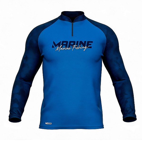 Camiseta De Pesca Manga Longa Explorer Azul - Marine Sports