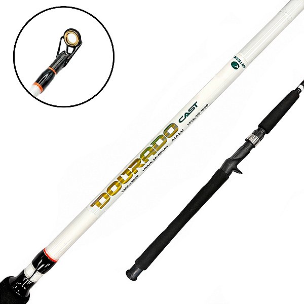 Vara Para Carretilha Inteiriça Fibra de Vidro Dourado 35-60lbs - Artemis Pesca