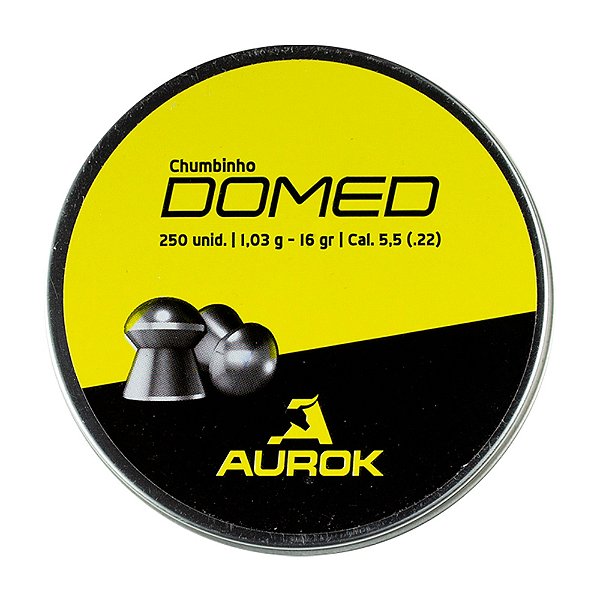 Chumbinho Domed 5.5mm 1.03g 16 Grains 250un. - Aurok