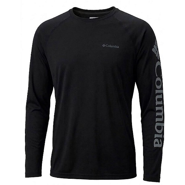 Camiseta Masculina Manga Longa Aurora Preto/Cinza - Columbia