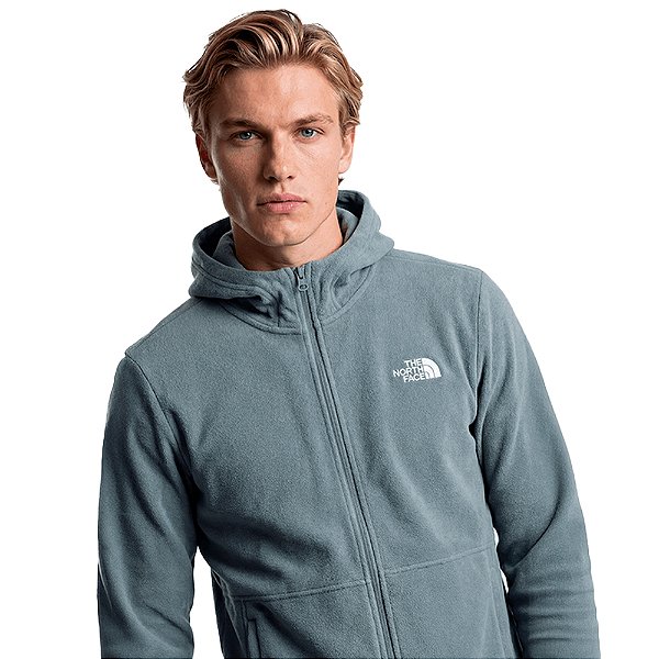 Fleece Masculino Com Capuz Glacier Full Zip Hoodie Cinza - The North Face