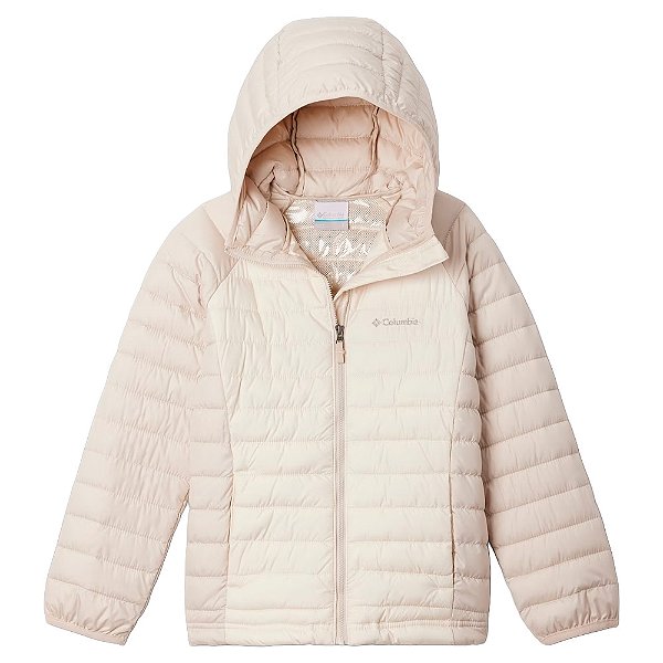 Jaqueta Infantil Powder Lite II Hooded Chalk Dark Stone - Columbia