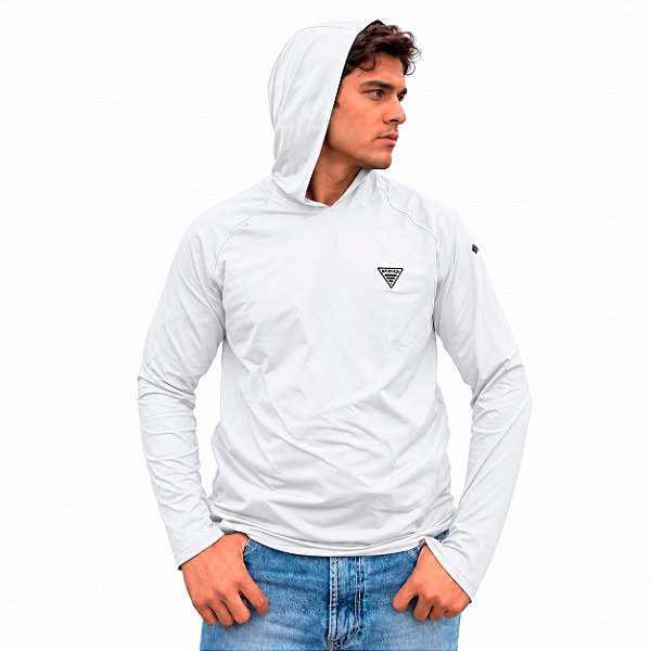 Camiseta Masculina Aurora PFG II ML Branco - Columbia