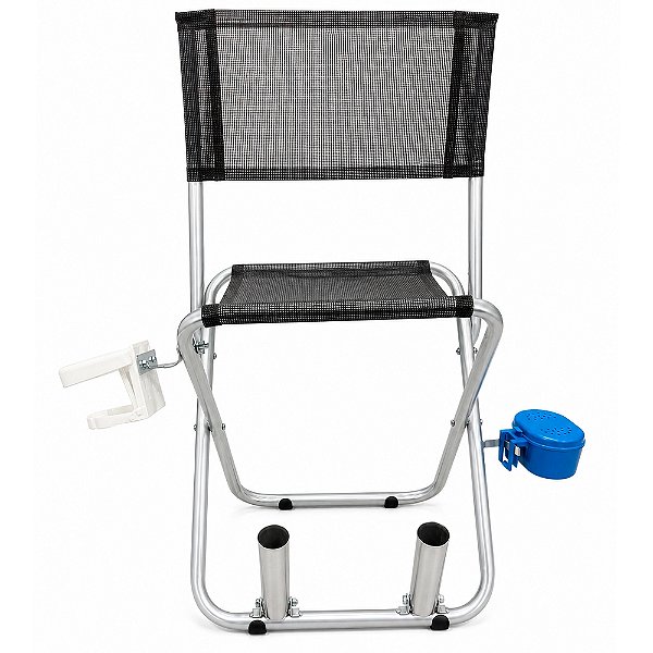 Banqueta Com Encosto Para Pesca 7/8 Reforçada + Porta Varas e Acessorios - Narciso