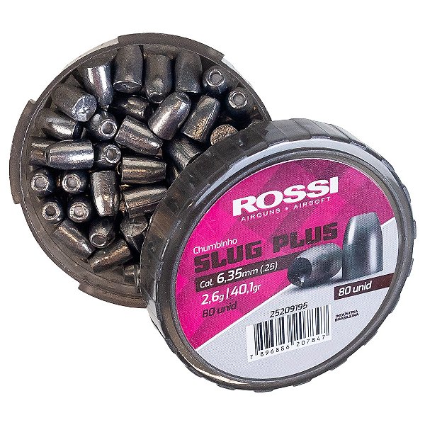 Chumbinho Slug Plus 6.35mm 2.6g 40.12gr - Rossi