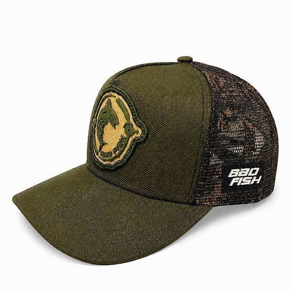 Boné Pesca Telado Peixe Masculino Verde Ref.705 - Bad Fish