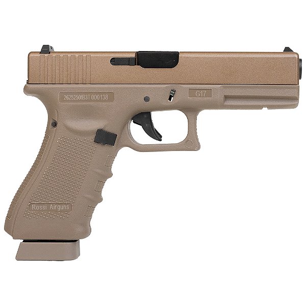 Pistola Co2 Airgun Blowback G17 Tan 4.5mm - Rossi