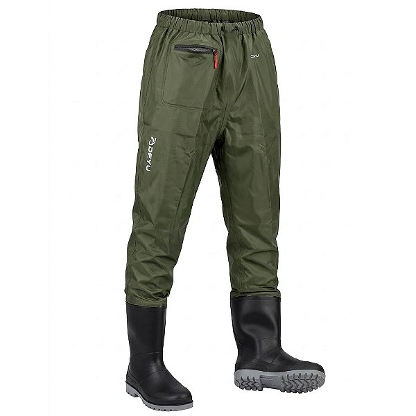 Calça Com Bota Cano Alto Impermeavel Nimble Verde - Deyu