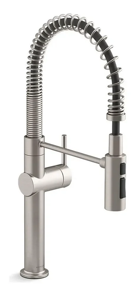 Misturador Monocomando Para Cozinha Profissional Com Ducha Removível Niquel Crue - Kohler
