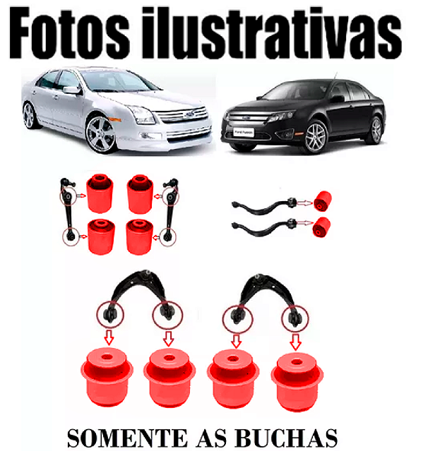 Kit Buchas Suspensão Completa Dianteira Fusion 2006 Até 2012 Em PU