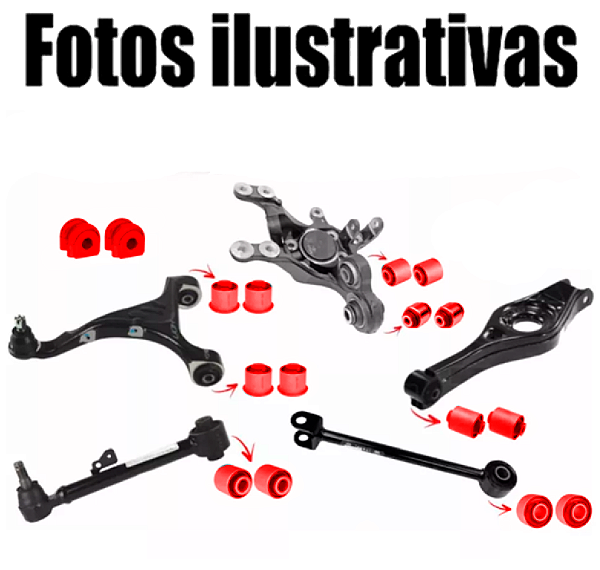 Kit 16 Buchas Da Suspensão Traseira Hyundai Santa Fé 2007-2012 em PU