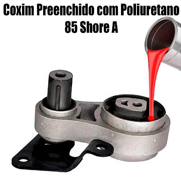 Coxim Traseiro do Câmbio - Com Suporte -ECOSPORT Preenchido em Poliuretano