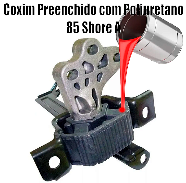 Coxim do Motor - Com Suporte - DM FIORINO Preenchido em Poliuretano