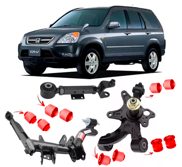 Kit Bucha Suspensão Traseira Honda Crv 2003 2004 2005 2006 em Pu Poliuretano