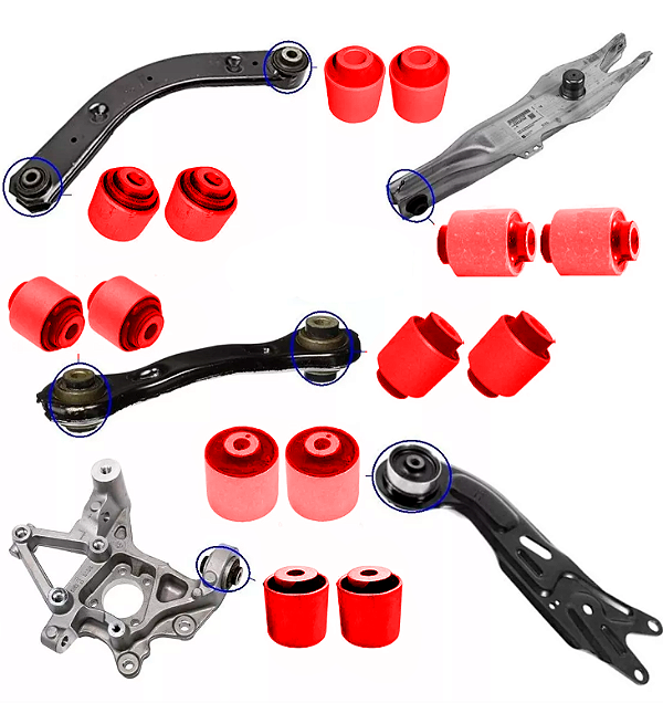 Kit Buchas Suspensao Traseira Completa Chevrolet Malibu 2008 em Pu Poliuretano