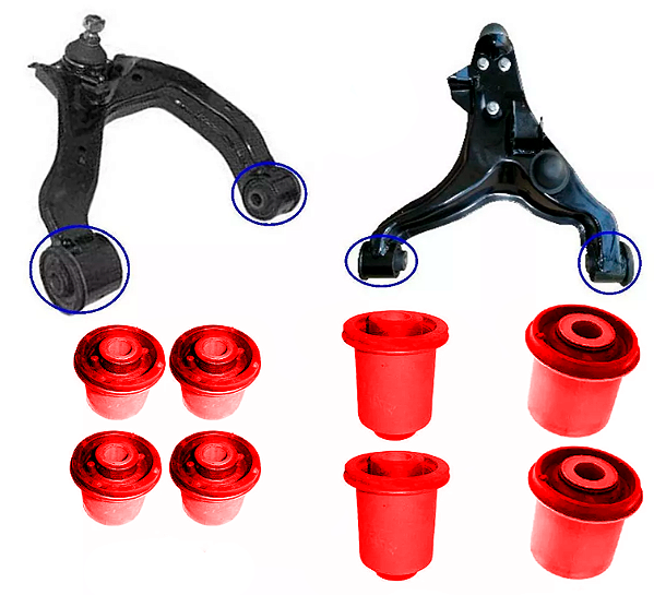 8 Bucha Bandeja Suspensao Dianteira Pajero Full 2002 2003 em Pu Poliuretano