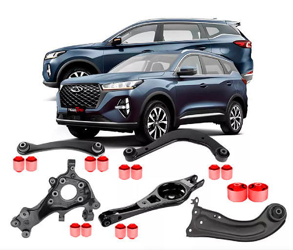 Kit Bucha Suspensão Traseira Chery Tiggo 7 2019 2020 2021 em Pu Poliuretano