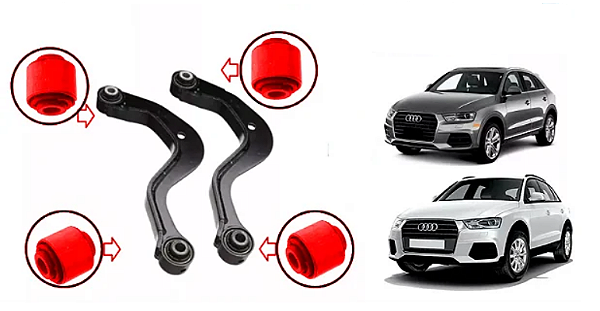 Kit 4 Buchas Braço Curvo Jetta Passat Tiguan Audi A3 Q3 em Pu Poliuretano