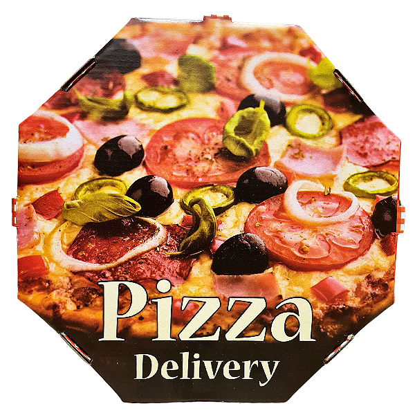 Caixa para Pizza Oitavada 25cm x 3cm - 25 Unidades