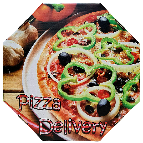 Caixa para Pizza Oitavada 30cm x 4cm - 25 Unidades