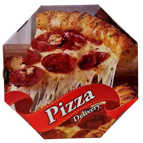 Caixa Para Pizza Oitavada 35cm x 3cm - 25 Unidades