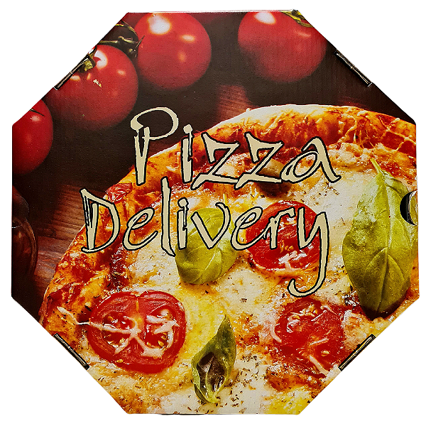 Caixa Para Pizza Oitavada 35cm x 4cm - 25 Unidades