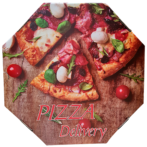 Caixa para Pizza Oitavada 40cm x 3cm - 25 Unidades