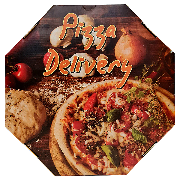 Caixa para Pizza Oitavada 40cm x 4cm - 25 Unidades