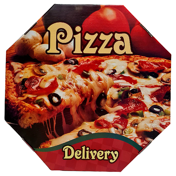 Caixa para Pizza Oitavada 45cm x 4cm - 25 Unidades