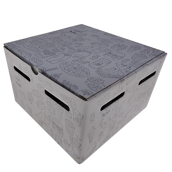 Caixa Box Para Hambúrguer/Porção Grande - 18,5x18,5x12 - Kit 10 Unidades