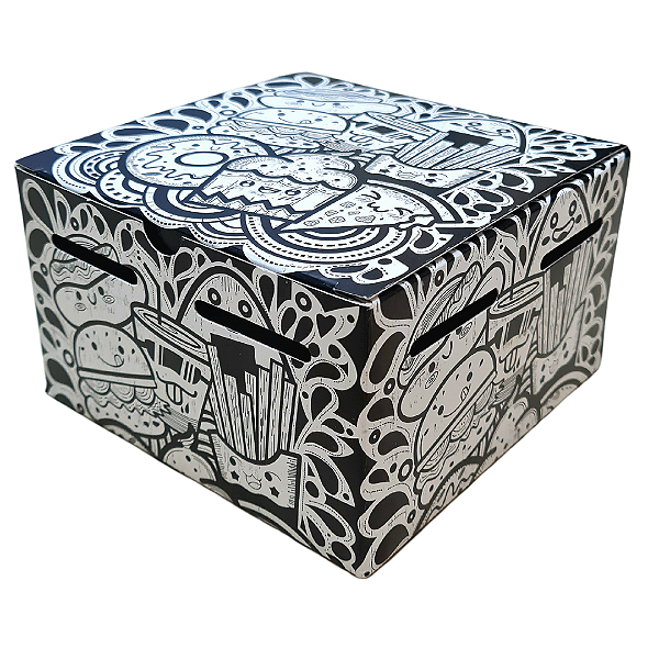 Caixa Box Para Hambúrguer/Porção Média - 13,5x13,5x8 -  25 Unidades