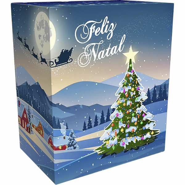 Caixa de Natal Pequena Boas Festas Modelo L 412