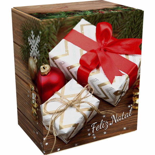 Caixa de Natal Pequena Boas Festas Modelo L 413