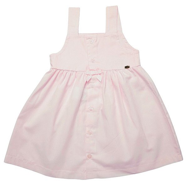 Vestido Bebê/Infantil Xadrez Rosa
